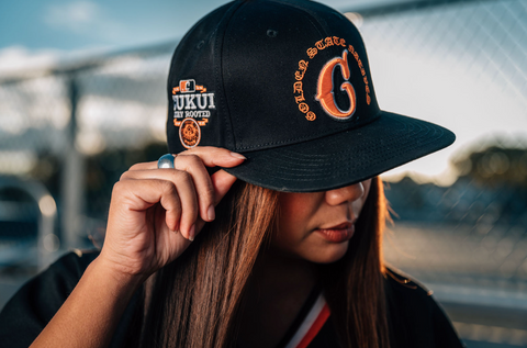 Golden Native C Logo Snapback Hat - Black/Org