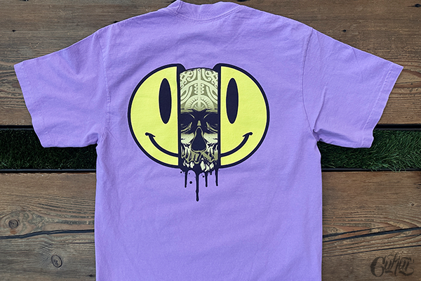 Smiley Ball Garment Heavyweight Tee - Pastel Purple