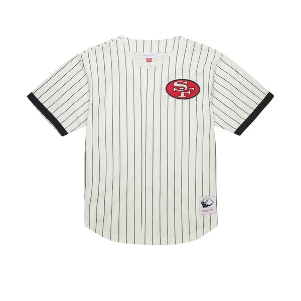 サンフランシスコ 49ers メッシュウェア 49ers Final Seconds Striped Mesh Jersey - White/Black – Cukui