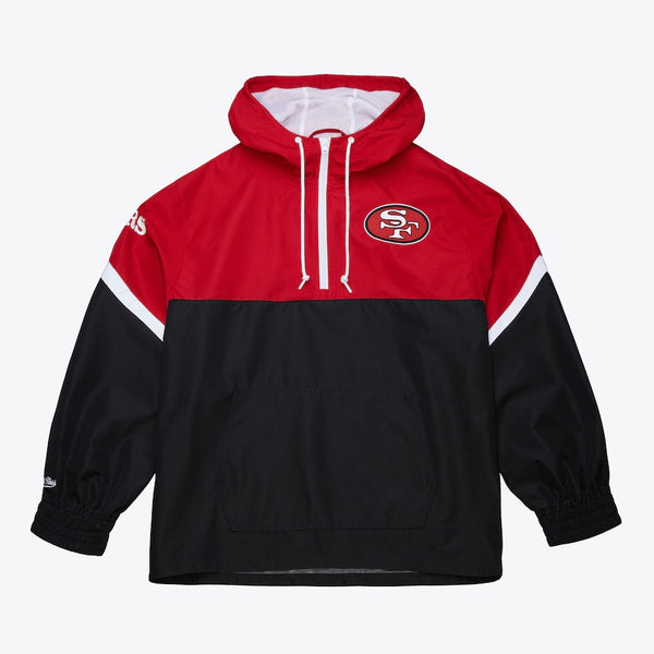 M&N 49ers Tie Breaker Lightweight Anorak - Blk/Red – Cukui