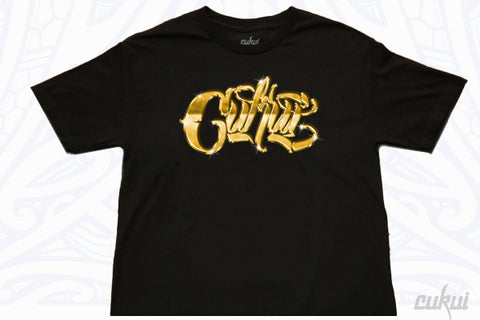 Gold Logo Bar Tee - Black