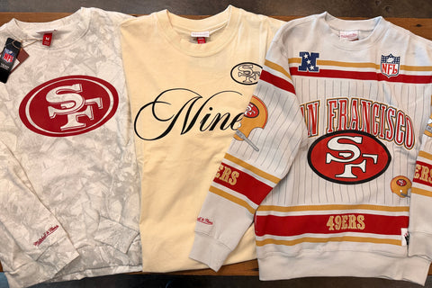 SF 49ers Ghosted Crewneck Sweater - White/Grey