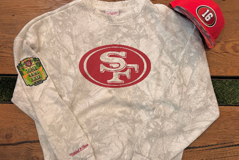 SF 49ers Ghosted Crewneck Sweater - White/Grey