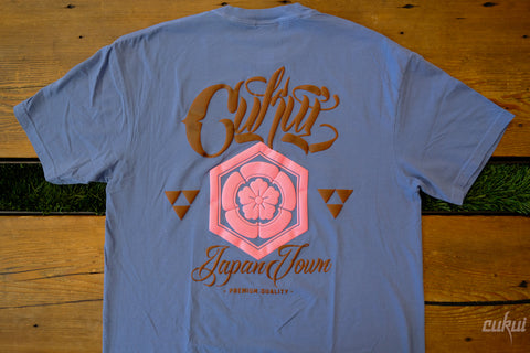 Cukui Crest Garment-Dyed Tee - Blue