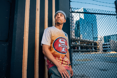 49ers Vintage Burst Sublimated T-Shirt - White/Gold