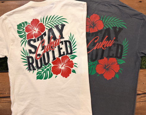 Floral Rooted Garment Dyed Tee - Shadow Black