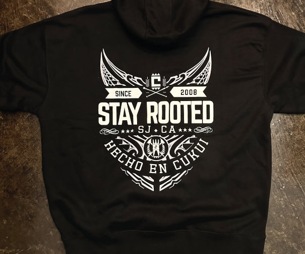 Tribal Rooted Pullover Fleece - Black