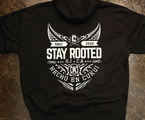 Tribal Rooted Pullover Fleece - Black