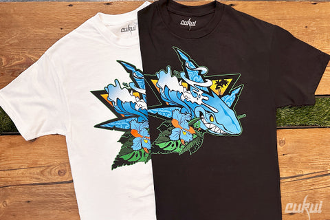 Tropical Shark Tee - Black