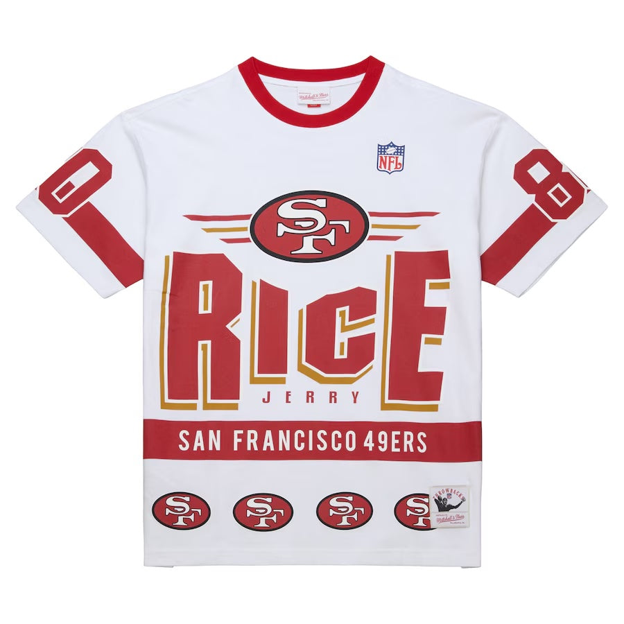 49ers Jerry Rice Premium Vintage Tee - White/Red