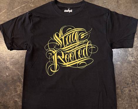 Stay Rooted Script Classic Tee - Black