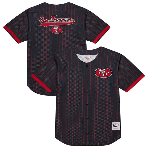 49ers Final Seconds Striped Mesh Jersey -  Black