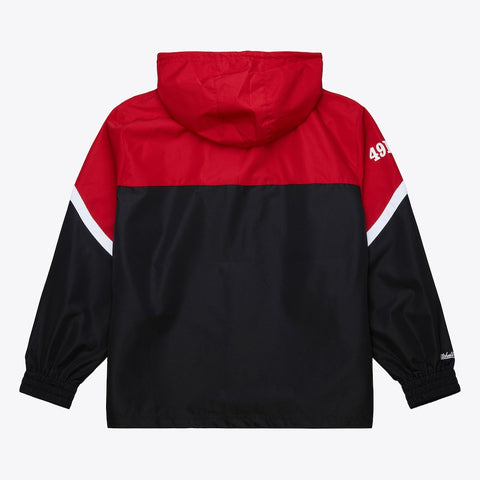 M&N 49ers Tie Breaker Lightweight Anorak - Blk/Red