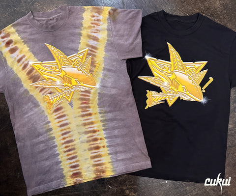 Gold Native Shark 25' Classic Tee - Black