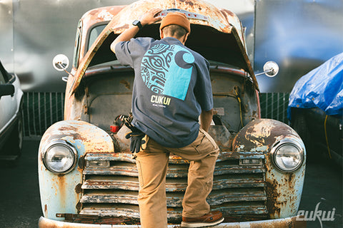 Tiki C Workwear Pocket Short Sleeve Tee - Bluestone
