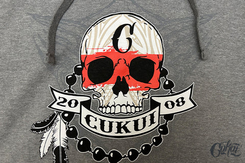 Cukui Skull Logo Pullover Fleece - Ath Grey